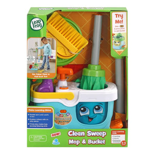 LeapFrog Clean Sweep Mop & Bucket Set - Interactive Role Play Cleaning Toy, Encourages Pretend Play & Motor Skills