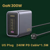 UGreen Nexode 300W 5-Port Pd 4C 1A Gan Fast Charger Gray