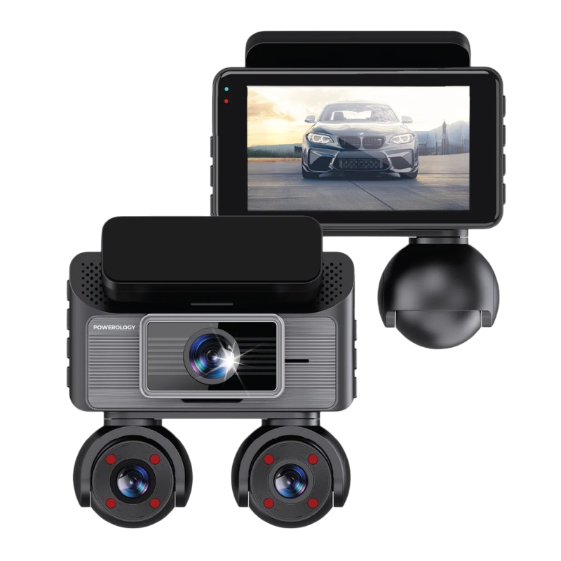 Powerology SENTRA DASH CAMERA WITH 3 LENSES & REAR CAMERA