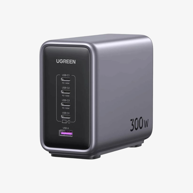UGreen Nexode 300W 5-Port Pd 4C 1A Gan Fast Charger Gray