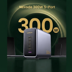 UGreen Nexode 300W 5-Port Pd 4C 1A Gan Fast Charger Gray